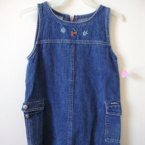Vtg. Oshkosh Blue Denim Dress - Zipper Back - Size 6X -  New w/o Tags - 1990's - Picture 1 of 4
